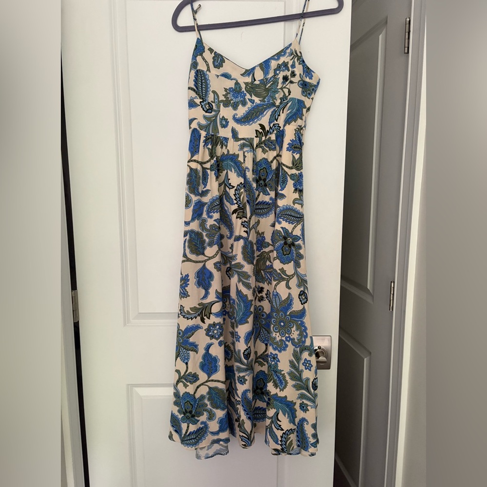 Zara Floral Maxi Dress in Blue and Green